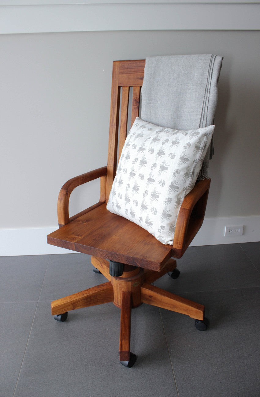 Teak Wood Revolving Wooden Chair ZANETTA Teak Wood Swivel Chair
